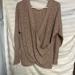 Maurices Brown Drape Front Blouse